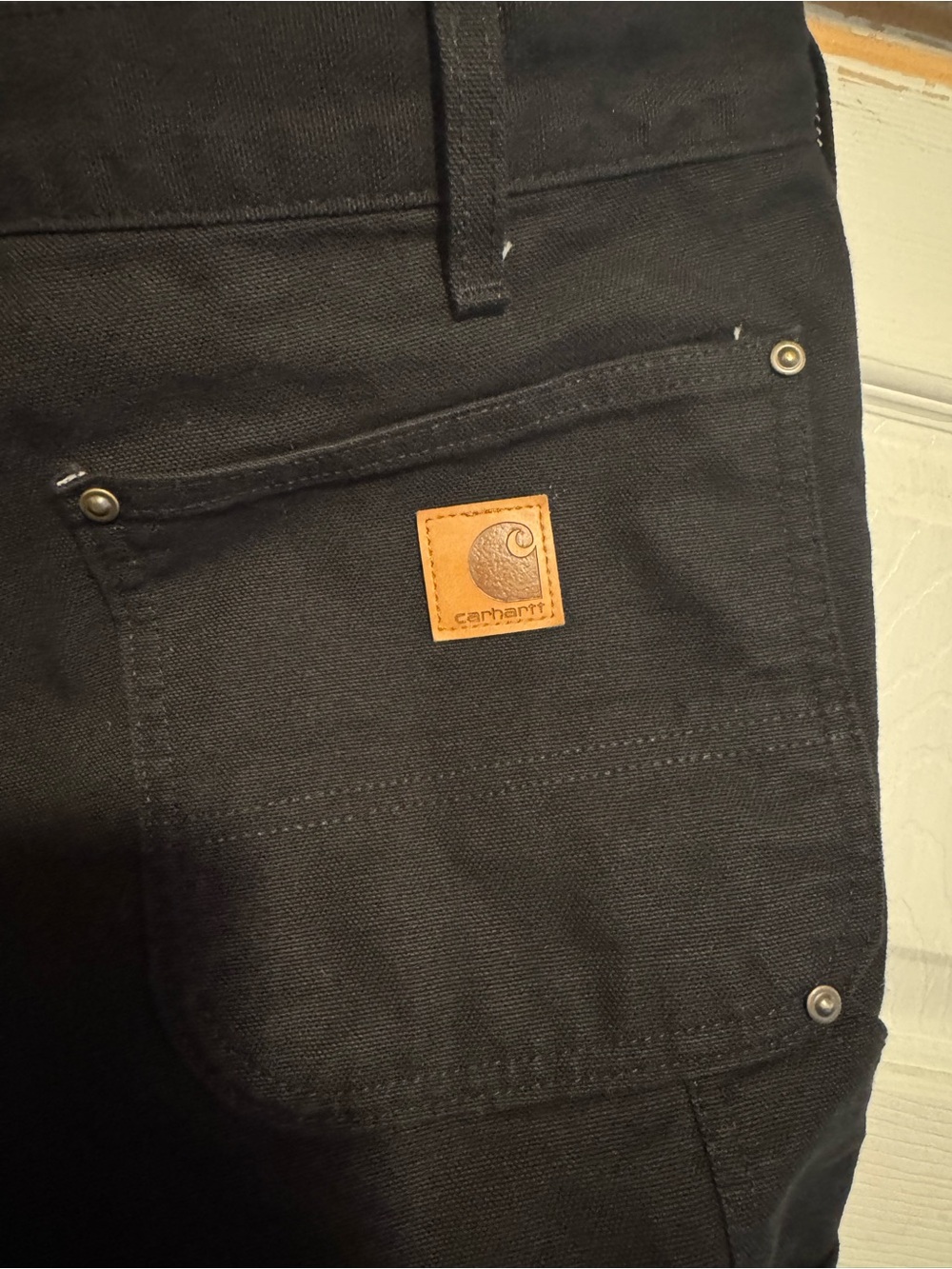 Carhartt Men’s Black Relaxed Fit Jeans with Logo Patch